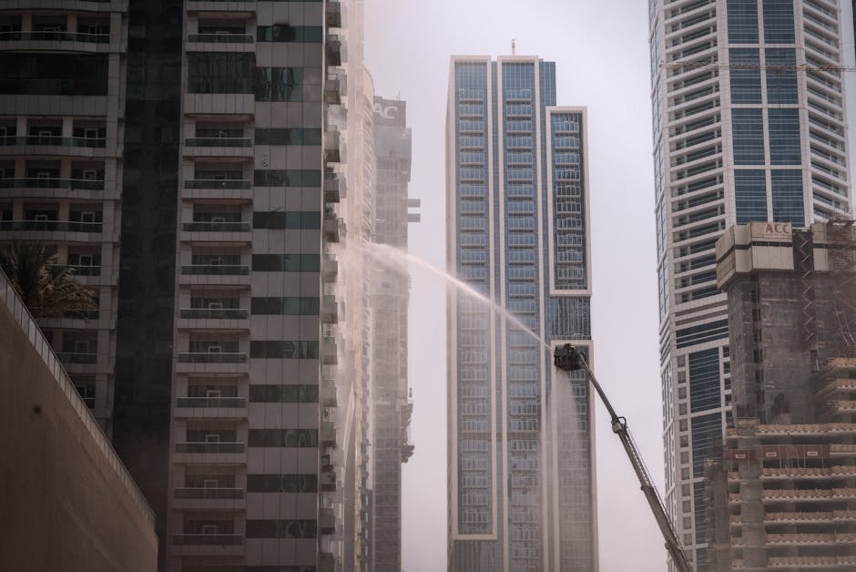 UAE defense systems intercepting Iran attack missiles targeting Oracle building Dubai